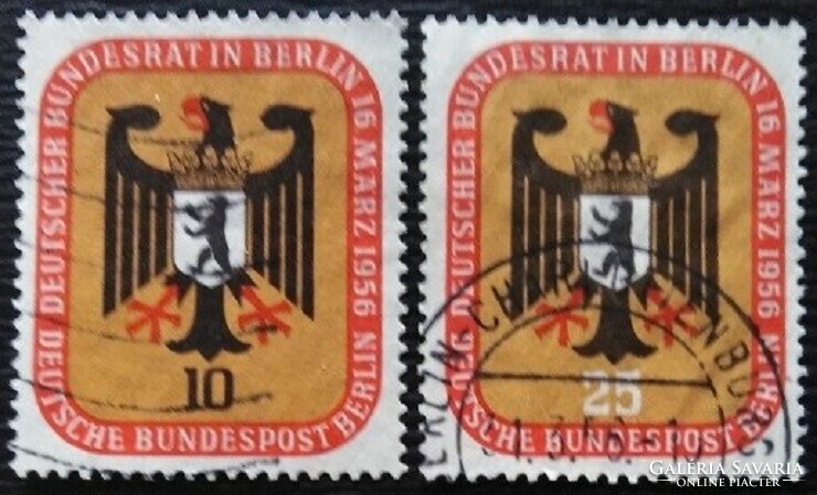 Bb136-7p / Germany - Berlin 1956 Federal Council in Berlin stamp line stamped