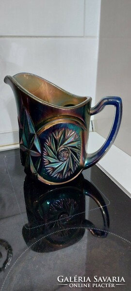 Antique iridescent glass jug