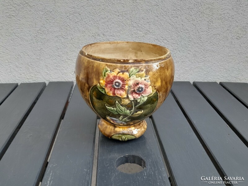 An antique majolica pot or something