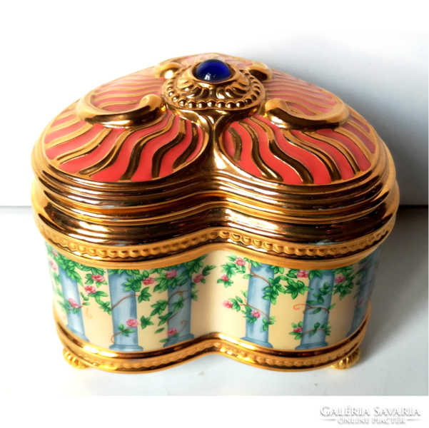 Faberge porcelán Rómeó és Júlia zenedoboz, bonbonier