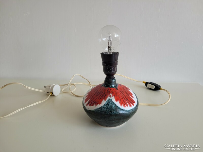 Retro régi kerámia lámpa mid century jelzett iparművészeti lámpatest