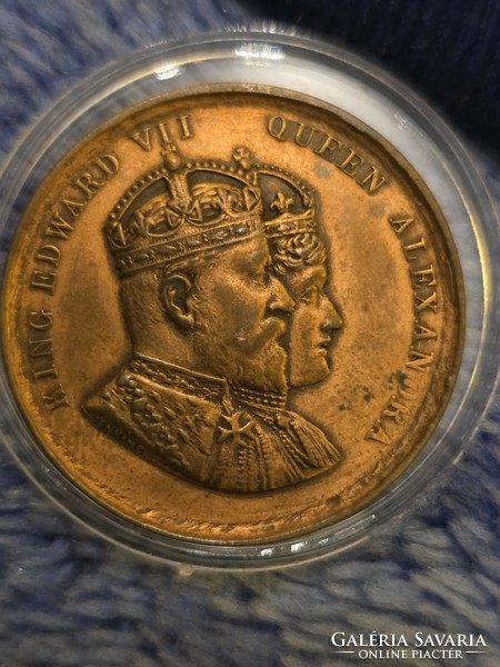 1902-es Woolwich Edward VII nagyon szép koronázási Bronz Medalja