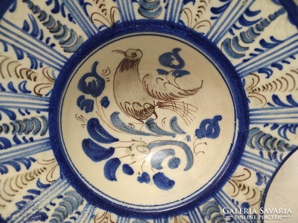 Antique barber bowl barber tool porcelain plate 18th century bird 436 8634