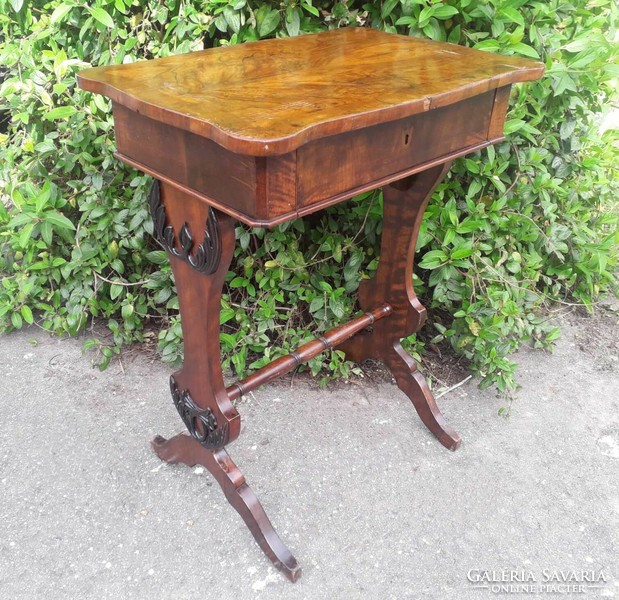 Antique Biedermeier sewing table.