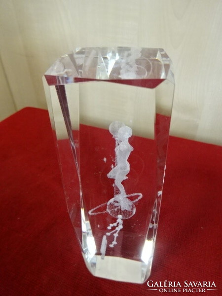 3D laser engraved hologram, aquqrius - water fountain, height 15 cm. Jokai.