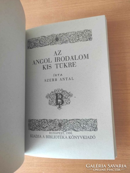 Szerb Antal: Az angol irodalom kis tükre c. könyv
