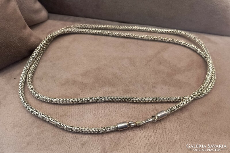 Indonesian silver braided necklace