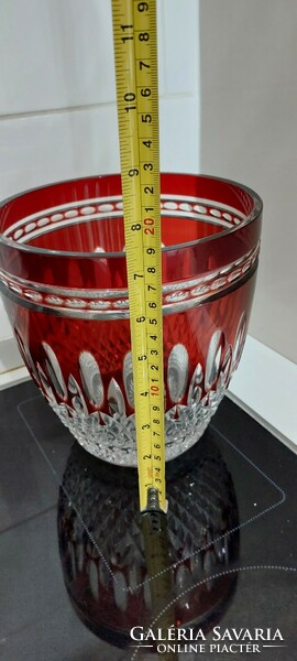 Art deco antique ruby red glass bowl