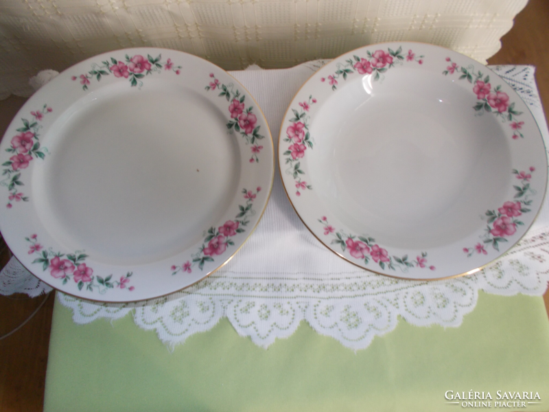 Hibátlan alföldi porcelán cseresznye virágos tányérok 1 mély , 1 lapos ,