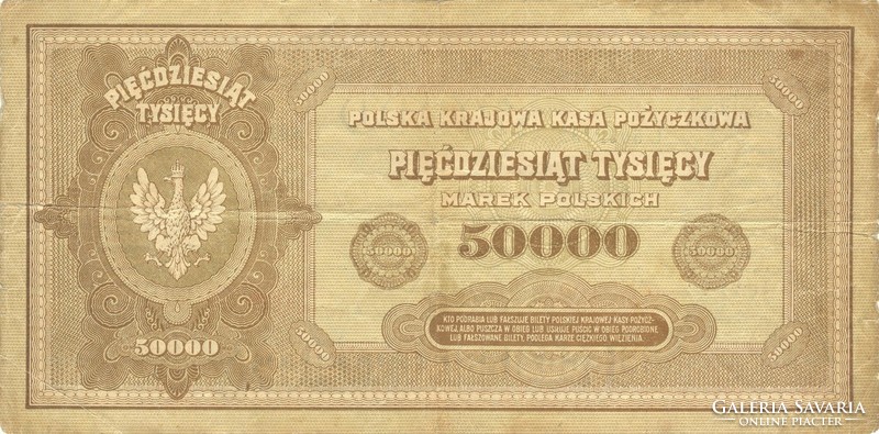 50000 marek márka 1922 Lengyelország