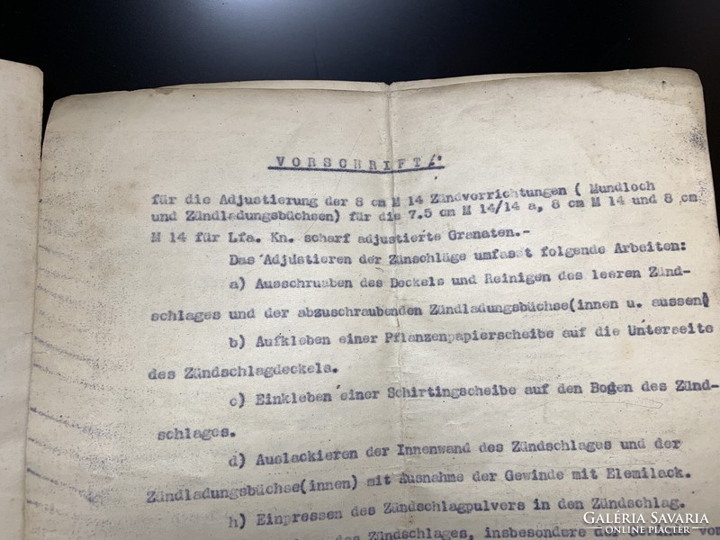 1916 WIEN K.u.K. Inspector der Technischen Artillerie ADJUSTIERUNG für 8cm M14 7,5cm M14 Granaten