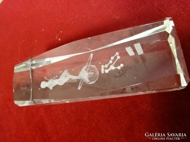 3 D-s lézer gravírozott hologram, Aquqrius - Vízöntő, magassága 15 cm. Jókai.