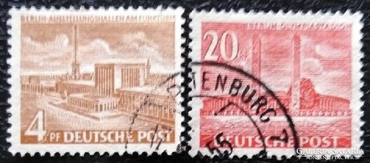 Bb112-3p / Germany - Berlin 1953 Berlin buildings stamp set stamped