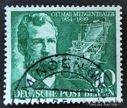 Bb117p / Germany - Berlin 1954 ottmar mergenthaler stamp stamped
