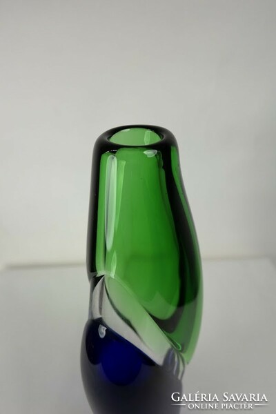 Vintage Czech skrdlovice glass vase - 51926