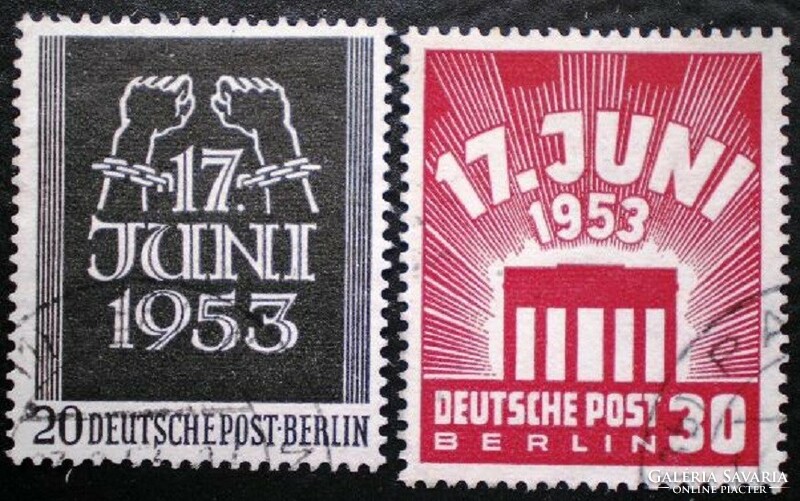 BB110-1p / Németország - Berlin 1953 Népfelkelés Június 17 bélyegsor pecsételt