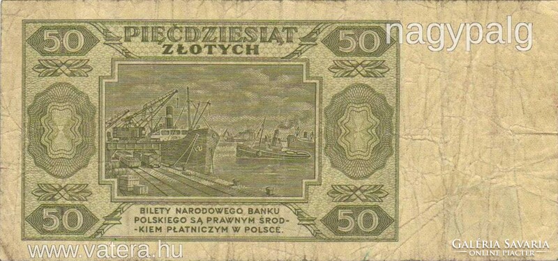 50 zloty zlotych 1948 Lengyelország 3.