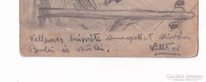 H:84 Húsvéti antik Üdvözlő képeslap "Kézzel rajzolt, Kleitich főtisztelendő úrnak"  Temesvár