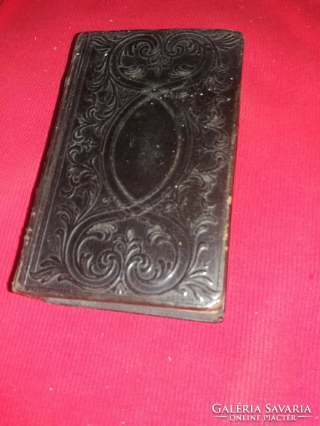 1850.Antique prayer in Slovak language, funeral - funeral song book in hard leather binding according to the pictures