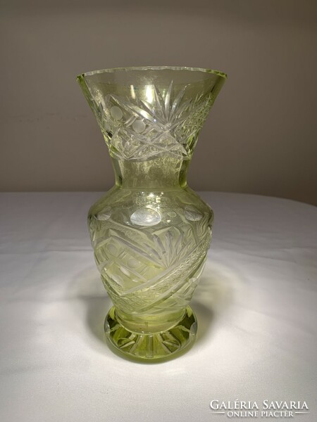 Neon green polished glass vase