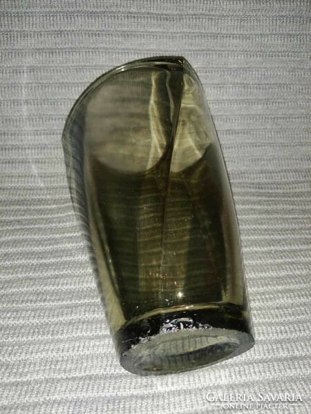 Retro smoke colored glass vase (a12)