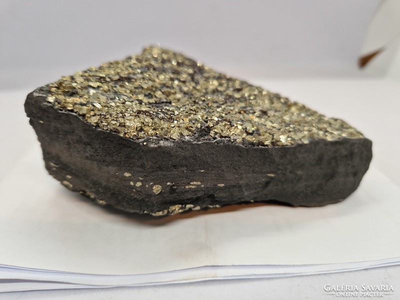 Sungite mineral block with pyrite