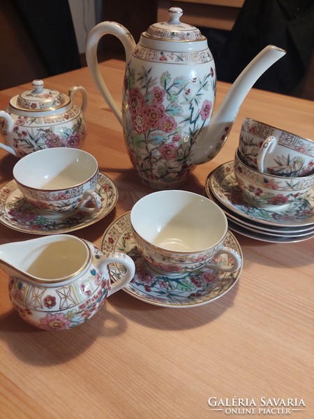 Zsolnay coffee set with Japanese flower pattern for sale