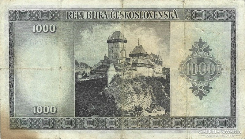 1000 Korun crowns 1945 Czechoslovakia