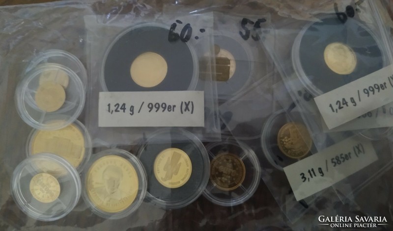 Small gold coins 9.22 g 585 + 7.32 g 999, a total of 12.7 g fine gold at purchase price - March 28, 2024.
