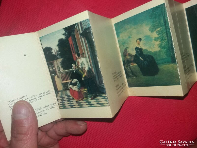 1970. Régi utazó emlék CCCP kiállítási fotó leporelló kiskönyv Ermitázs gyűjtemény képek szerint