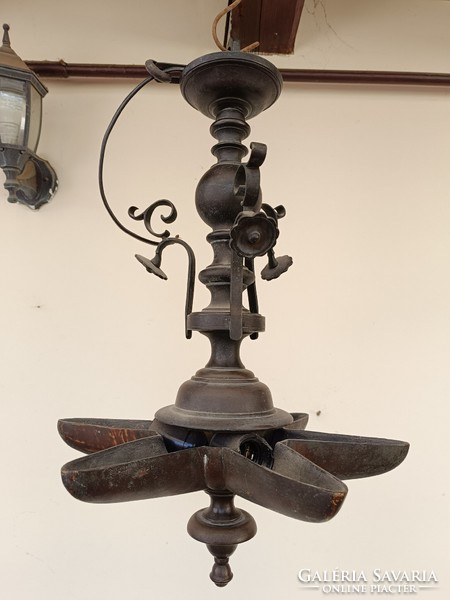 Antique bronze Shabbos Jewish sabbath chandelier with oil lamp Judaica menorah menorah 990 8644