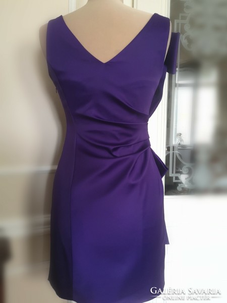 Karen millen size 36-38, exclusive purple casual satin dress