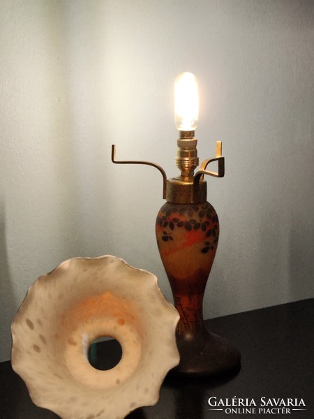 Old french glass table lamp