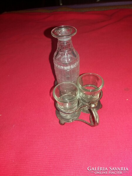 Antique small alpaca drinking glass / dressing set in very nice condition according to the pictures