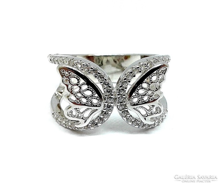 Silver ring with butterfly stone (zal-ag116319)