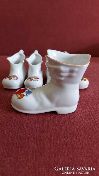 Kalocsai porcelain vase shoe toothpick toothpick holder in one.