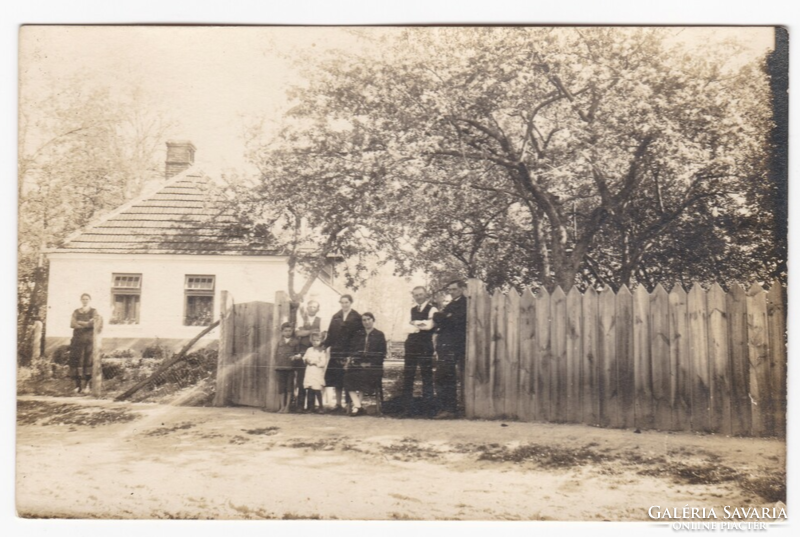 Village life picture - old postcard