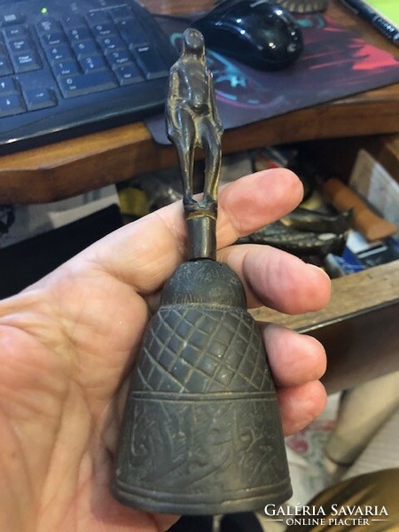 Bronze bell, antique, size 16 cm, for collectors.