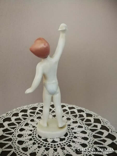 Aquincum porcelain, waving little boy!