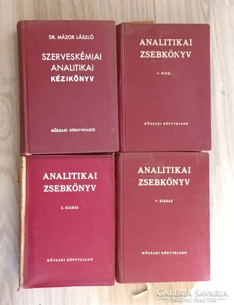 Szerveskémia analitikai kézkönyv,zsebkönyv 4db