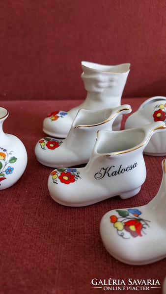 Kalocsai porcelán váza cipő fogpiszkáló fogvájó tartó egyben.