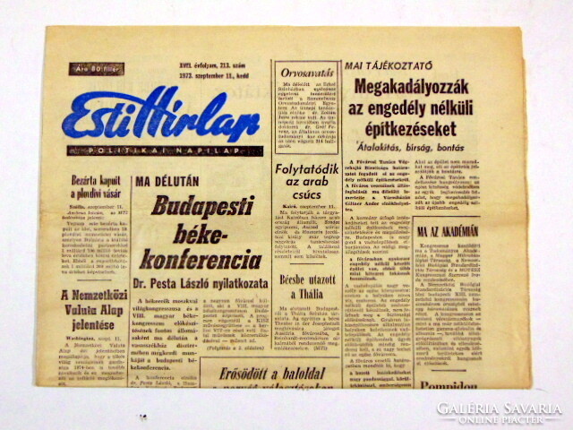 1975 November 22 / evening news / newspaper - Hungarian / daily. No.: 26077