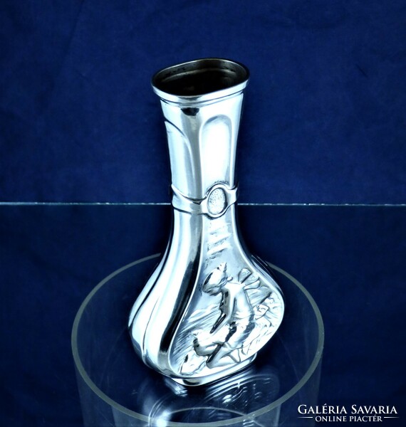 Wonderful Art Nouveau silver vase, German, ca. 1900!!!