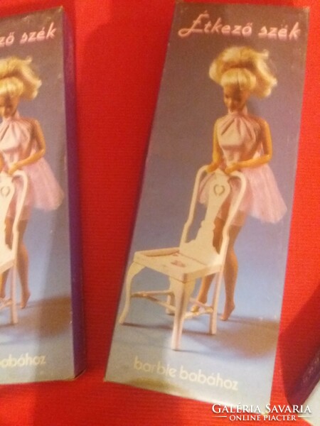 Retro magyar LOCOMO Barbie bútor székek dobozukban 3 db egyben a képek szerint