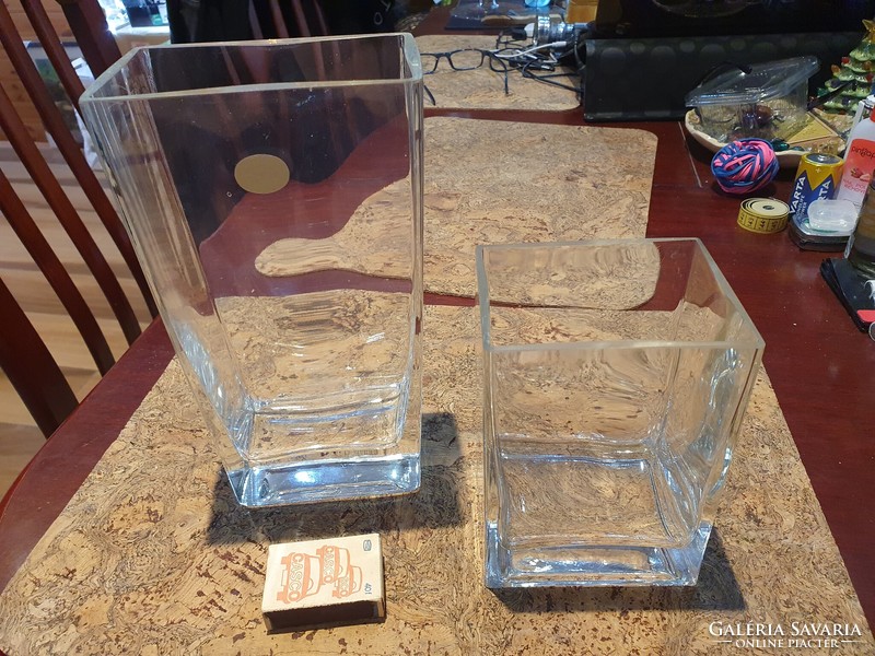 Thick-walled heavy handmade glass vases storage