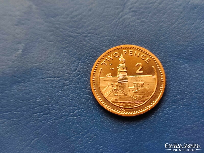 Gibraltar 2 pence 2000 lighthouses! Elder Elizabeth II! Ouch! Rare!