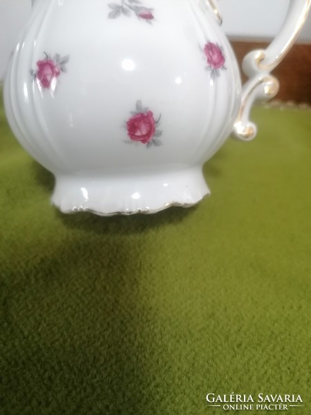 Zsolnay porcelán rózsa mintás tejkiöntő