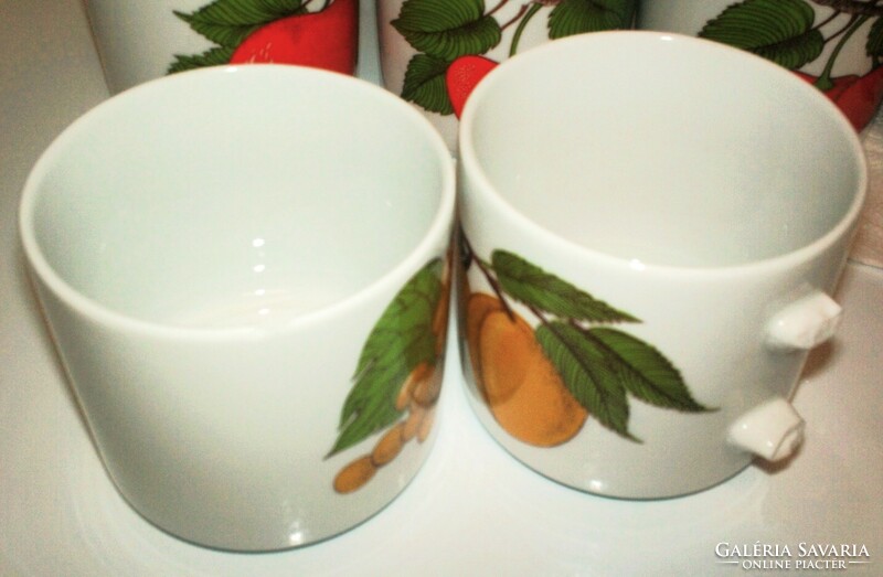 Retro lowland mugs, mugs with fruit patterns 3 dl