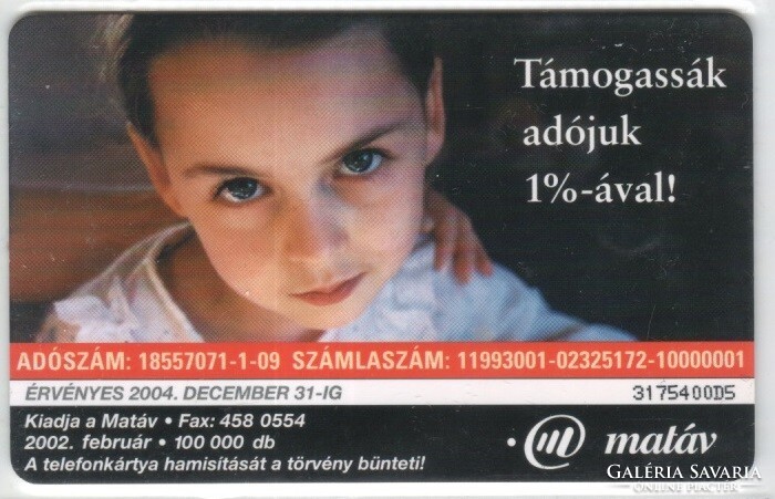 Magyar telefonkártya 0946  2001 Remény       GEM 7      100.000    db.