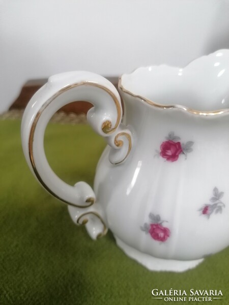 Zsolnay porcelain rose pattern milk spout